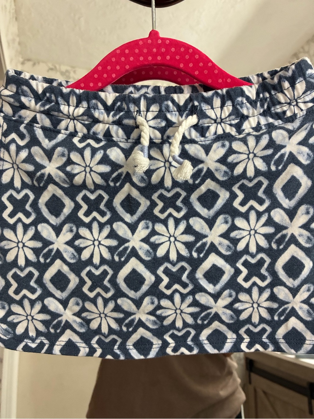 OshKosh B'gosh Navy and White Floral Drawstring Skirt